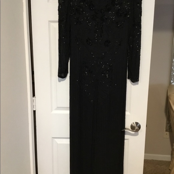 Nite Line - Black beaded Long Dress - Picture 2 of 7